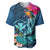 Hawaii Baseball Jersey Whale Mix Hibiscus and Kanaka Maoli Blue Version LT03 Blue - Polynesian Pride