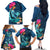 Hawaii Family Matching Off Shoulder Long Sleeve Dress and Hawaiian Shirt Whale Mix Hibiscus and Kanaka Maoli Blue Version LT03 - Polynesian Pride