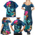 Hawaii Family Matching Summer Maxi Dress and Hawaiian Shirt Whale Mix Hibiscus and Kanaka Maoli Blue Version LT03 - Polynesian Pride