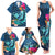 Hawaii Family Matching Tank Maxi Dress and Hawaiian Shirt Whale Mix Hibiscus and Kanaka Maoli Blue Version LT03 - Polynesian Pride