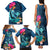 Hawaii Family Matching Tank Maxi Dress and Hawaiian Shirt Whale Mix Hibiscus and Kanaka Maoli Blue Version LT03 - Polynesian Pride