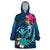 Hawaii Wearable Blanket Hoodie Whale Mix Hibiscus and Kanaka Maoli Blue Version LT03 One Size Blue - Polynesian Pride