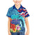 Hawaii Race For Whales Family Matching Mermaid Dress and Hawaiian Shirt Flag and Polynesian Hibiscus LT03 Son's Shirt Blue - Polynesian Pride