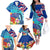 Hawaii Race For Whales Family Matching Off Shoulder Long Sleeve Dress and Hawaiian Shirt Flag and Polynesian Hibiscus LT03 - Polynesian Pride