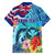 Hawaii Race For Whales Family Matching Off Shoulder Short Dress and Hawaiian Shirt Flag and Polynesian Hibiscus LT03 - Polynesian Pride