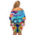 Hawaii Race For Whales Family Matching Off Shoulder Short Dress and Hawaiian Shirt Flag and Polynesian Hibiscus LT03 - Polynesian Pride