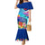 Hawaii Race For Whales Mermaid Dress Flag and Polynesian Hibiscus LT03 Women Blue - Polynesian Pride