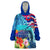 Hawaii Race For Whales Wearable Blanket Hoodie Flag and Polynesian Hibiscus LT03 One Size Blue - Polynesian Pride