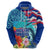 Hawaii Race For Whales Zip Hoodie Flag and Polynesian Hibiscus LT03 - Polynesian Pride