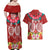 Polynesian Valentine Day Couples Matching Off Shoulder Maxi Dress and Hawaiian Shirt Love Couple Turtle Maori Hibiscus Red Style LT03 - Polynesian Pride