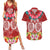 Polynesian Valentine Day Couples Matching Summer Maxi Dress and Hawaiian Shirt Love Couple Turtle Maori Hibiscus Red Style LT03 Red - Polynesian Pride