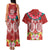 Polynesian Valentine Day Couples Matching Tank Maxi Dress and Hawaiian Shirt Love Couple Turtle Maori Hibiscus Red Style LT03 - Polynesian Pride