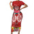 Polynesian Valentine Day Family Matching Short Sleeve Bodycon Dress and Hawaiian Shirt Love Couple Turtle Maori Hibiscus Red Style LT03 Mom's Dress Red - Polynesian Pride