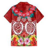 Polynesian Valentine Day Family Matching Summer Maxi Dress and Hawaiian Shirt Love Couple Turtle Maori Hibiscus Red Style LT03 - Polynesian Pride