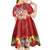 Polynesian Valentine Day Kid Short Sleeve Dress Love Couple Turtle Maori Hibiscus Red Style LT03 - Polynesian Pride