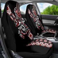 Aotearoa Toitu Te Tiriti-Honour the Treaty Car Seat Cover Maori Taniwha Haka with Taniko and Tukutuku