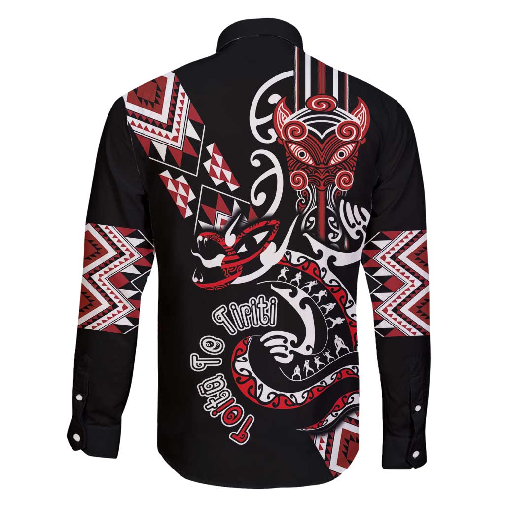 Aotearoa Toitu Te Tiriti-Honour the Treaty Family Matching Tank Maxi Dress and Hawaiian Shirt Maori Taniwha Haka with Taniko and Tukutuku