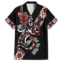 Aotearoa Toitu Te Tiriti-Honour the Treaty Hawaiian Shirt Maori Taniwha Haka with Taniko and Tukutuku