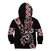 Aotearoa Toitu Te Tiriti-Honour the Treaty Kid Hoodie Maori Taniwha Haka with Taniko and Tukutuku