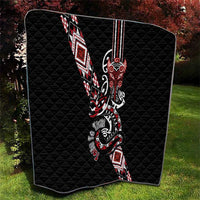 Aotearoa Toitu Te Tiriti-Honour the Treaty Quilt Maori Taniwha Haka with Taniko and Tukutuku