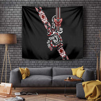 Aotearoa Toitu Te Tiriti-Honour the Treaty Tapestry Maori Taniwha Haka with Taniko and Tukutuku