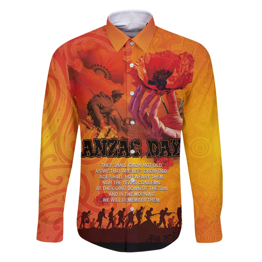 Australia and New Zealand ANZAC Day Family Matching Mermaid Dress and Hawaiian Shirt Soldiers Memories - Red Poppies with Aboriginal and Maori Art