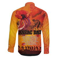 Australia and New Zealand ANZAC Day Family Matching Off The Shoulder Long Sleeve Dress and Hawaiian Shirt Soldiers Memories - Red Poppies with Aboriginal and Maori Art