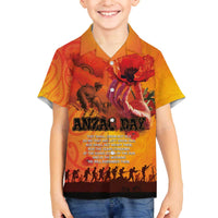 Australia and New Zealand ANZAC Day Family Matching Off The Shoulder Long Sleeve Dress and Hawaiian Shirt Soldiers Memories - Red Poppies with Aboriginal and Maori Art