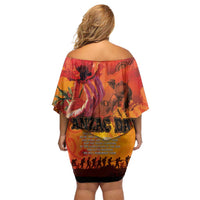 Australia and New Zealand ANZAC Day Family Matching Off Shoulder Short Dress and Hawaiian Shirt Soldiers Memories - Red Poppies with Aboriginal and Maori Art