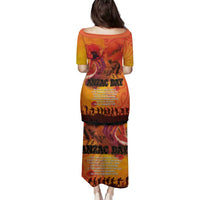 Australia and New Zealand ANZAC Day Family Matching Puletasi and Hawaiian Shirt Soldiers Memories - Red Poppies with Aboriginal and Maori Art