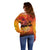 Australia and New Zealand ANZAC Day Off Shoulder Sweater Soldiers Memories - Red Poppies with Aboriginal and Maori Art