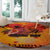 Australia and New Zealand ANZAC Day Round Carpet Soldiers Memories - Red Poppies with Aboriginal and Maori Art