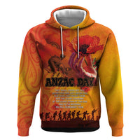 Australia and New Zealand ANZAC Day Zip Hoodie Soldiers Memories - Red Poppies with Aboriginal and Maori Art