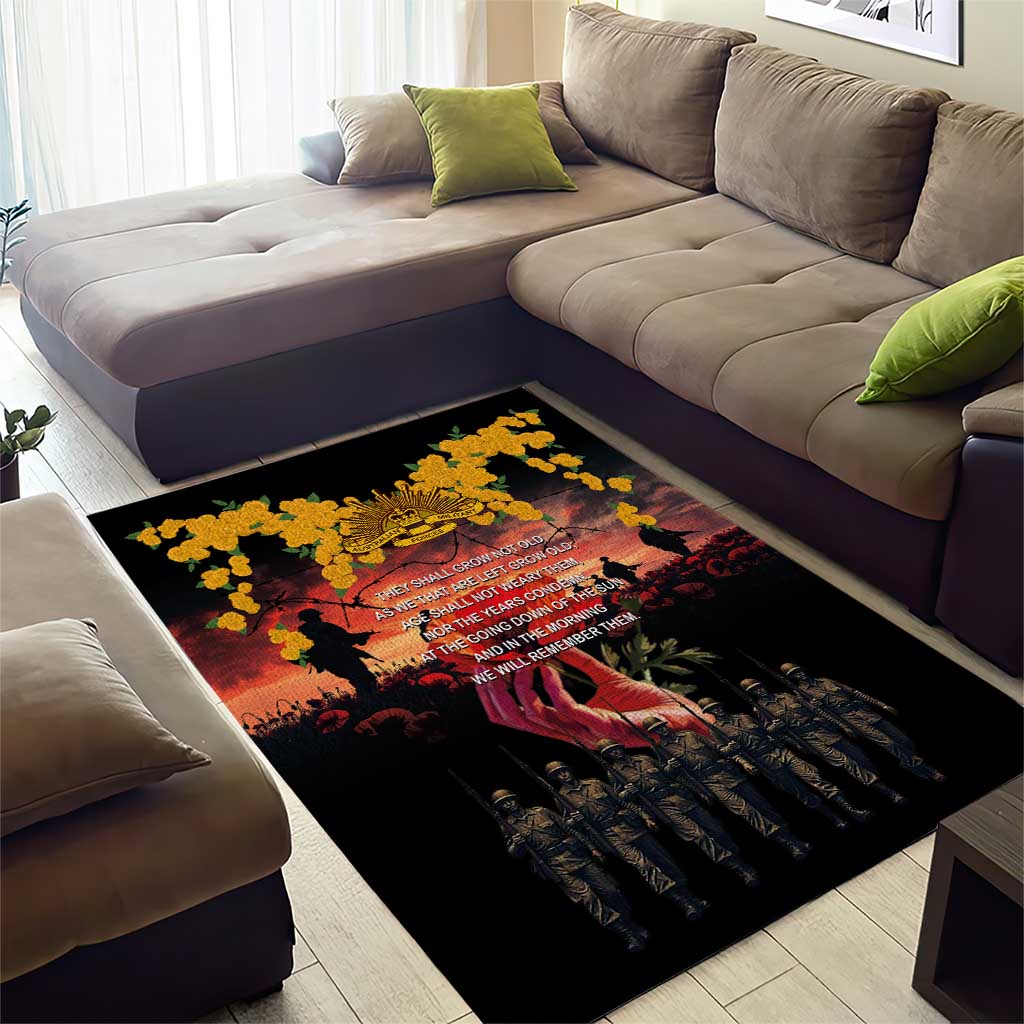 Australia ANZAC Day Area Rug Forever in My Thoughts