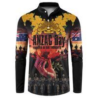 Australia ANZAC Day Button Sweatshirt Forever in My Thoughts LT03 Black - Polynesian Pride