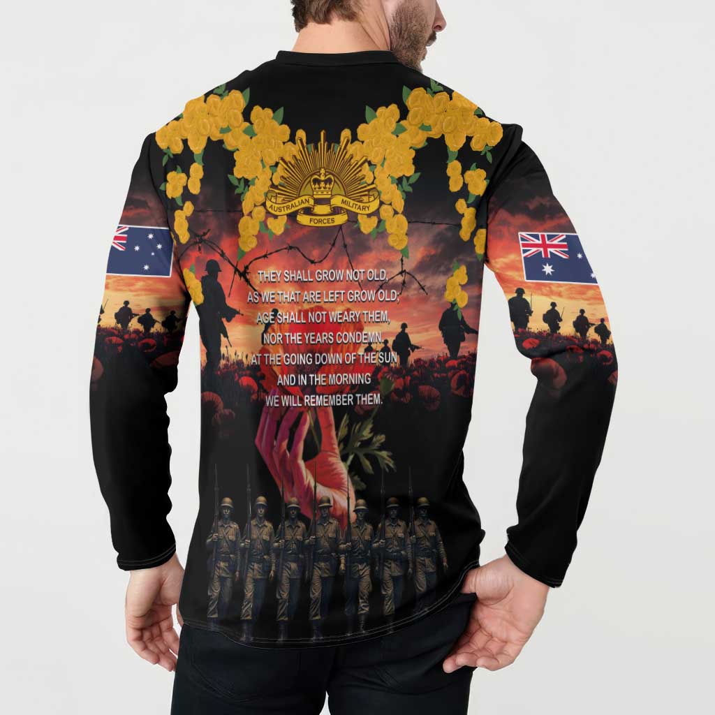 Australia ANZAC Day Button Sweatshirt Forever in My Thoughts LT03 - Polynesian Pride
