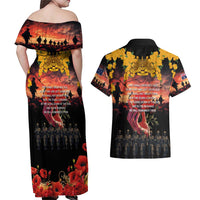 Australia ANZAC Day Couples Matching Off Shoulder Maxi Dress and Hawaiian Shirt Forever in My Thoughts LT03 - Polynesian Pride
