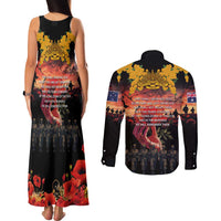 Australia ANZAC Day Couples Matching Tank Maxi Dress and Long Sleeve Button Shirt Forever in My Thoughts LT03 - Polynesian Pride