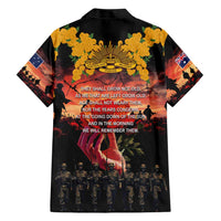 Australia ANZAC Day Family Matching Short Sleeve Bodycon Dress and Hawaiian Shirt Forever in My Thoughts