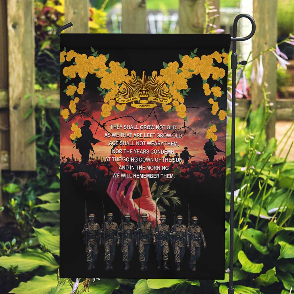 Australia ANZAC Day Garden Flag Forever in My Thoughts LT03 Garden Flag Black - Polynesian Pride
