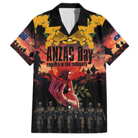 Australia ANZAC Day Hawaiian Shirt Forever in My Thoughts LT03 Black - Polynesian Pride