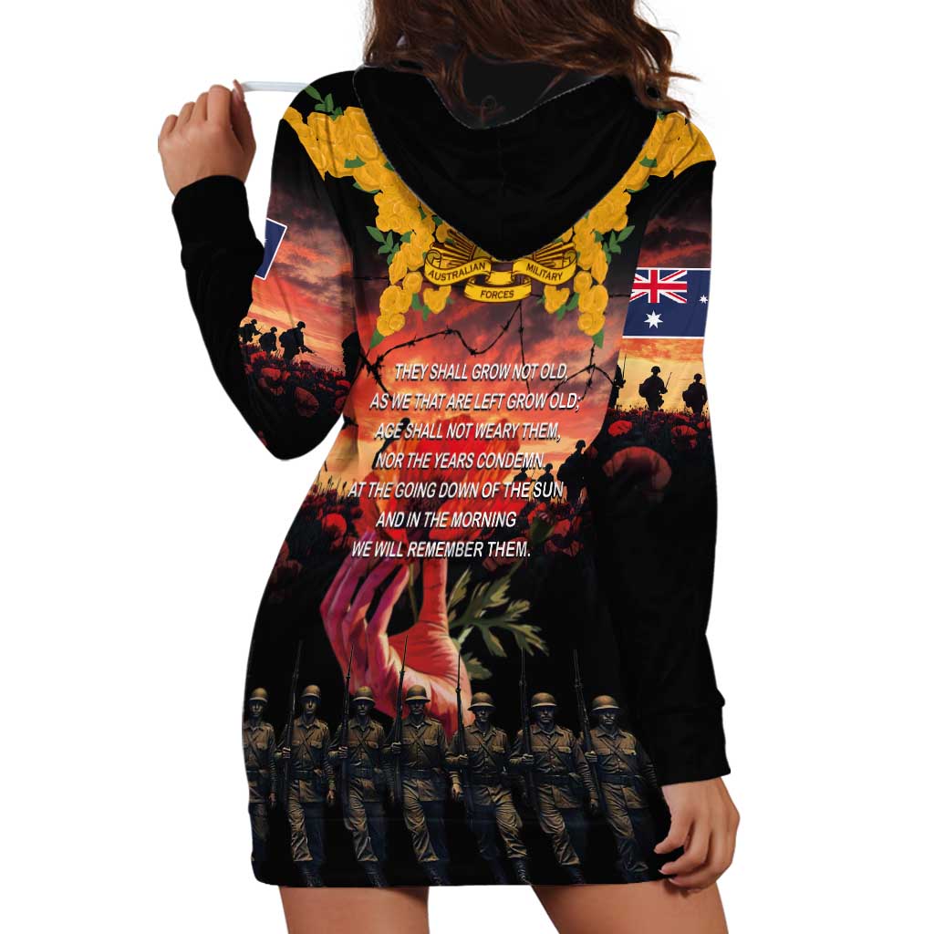 Australia ANZAC Day Hoodie Dress Forever in My Thoughts LT03 - Polynesian Pride
