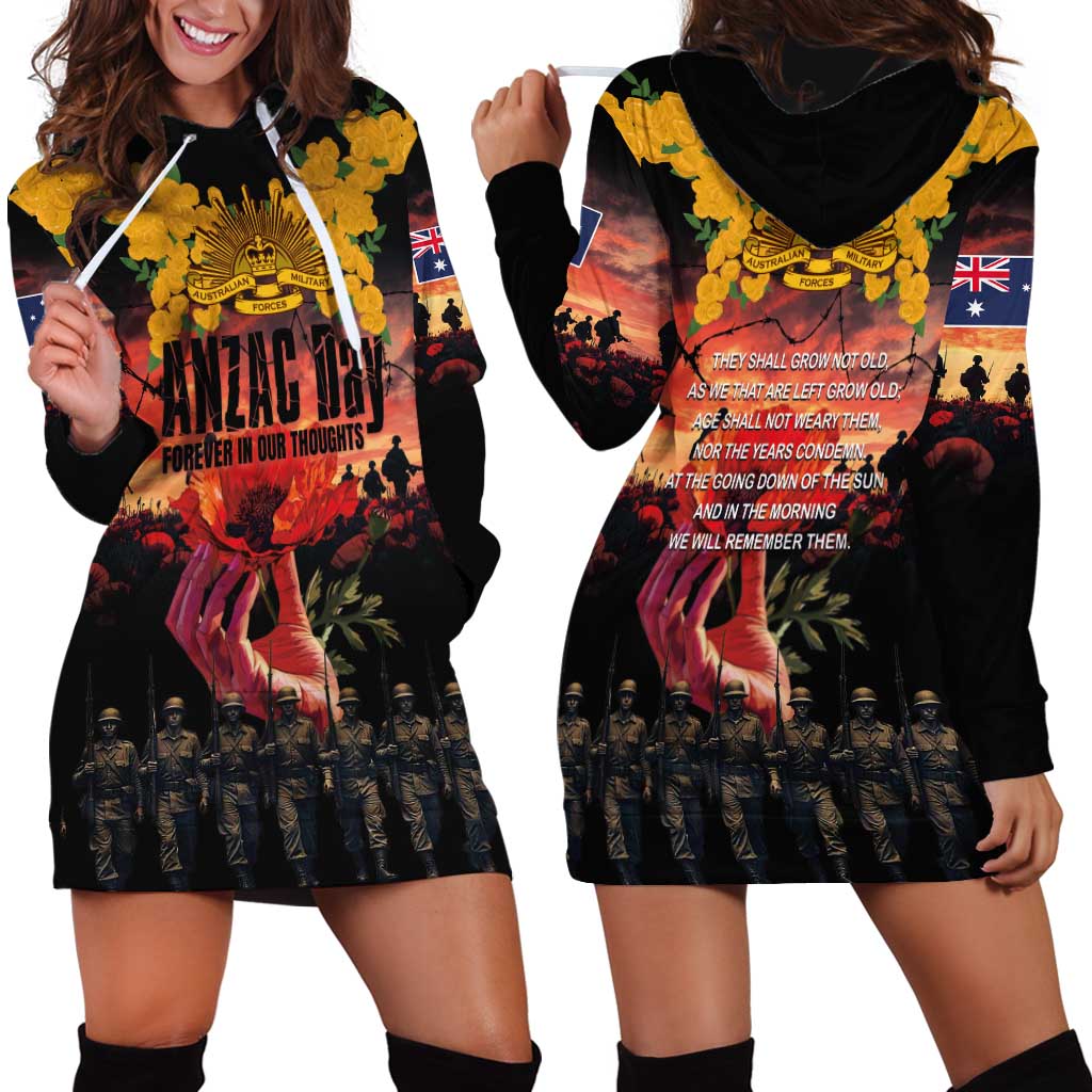 Australia ANZAC Day Hoodie Dress Forever in My Thoughts LT03 - Polynesian Pride