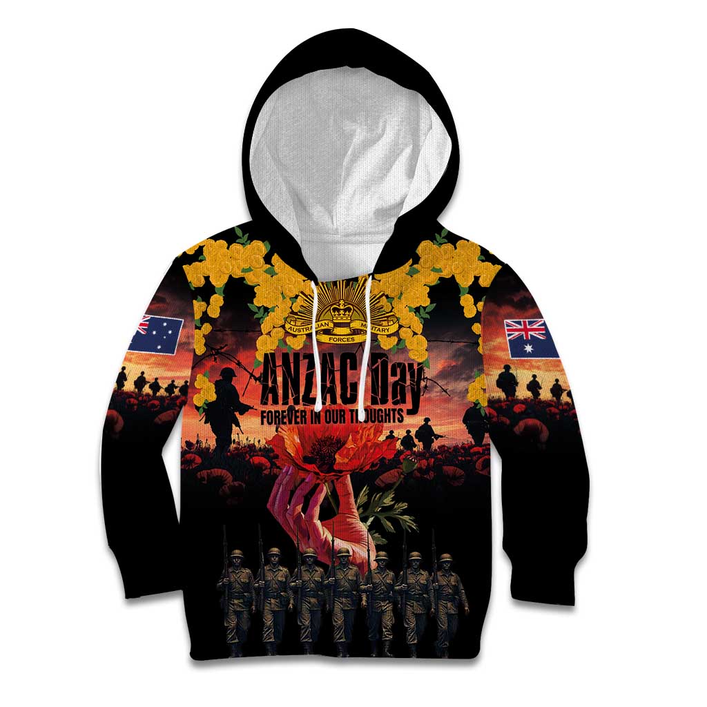 Australia ANZAC Day Kid Hoodie Forever in My Thoughts