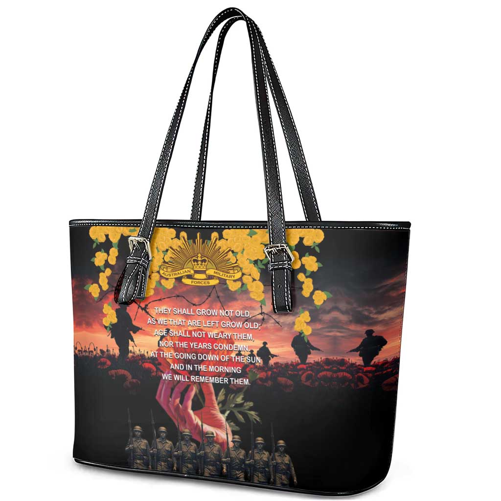Australia ANZAC Day Leather Tote Bag Forever in My Thoughts