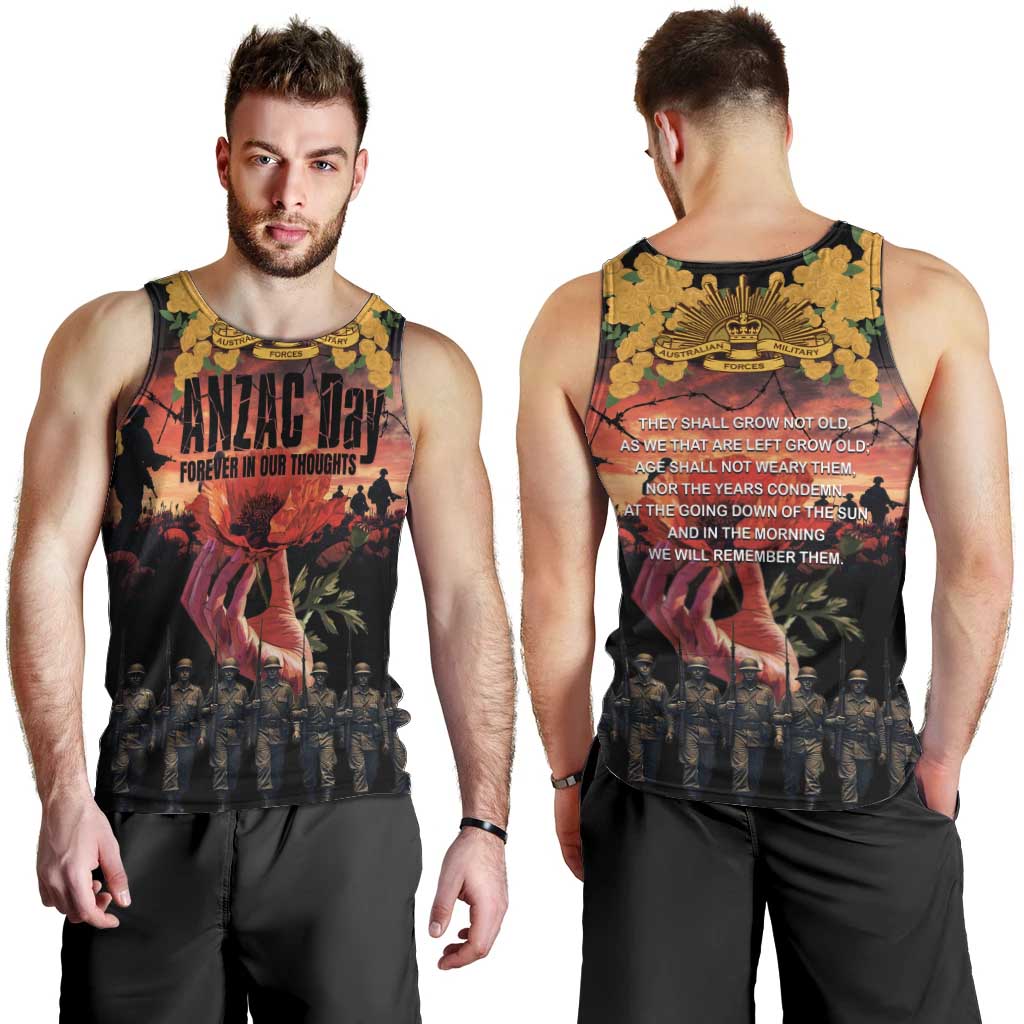 Australia ANZAC Day Men Tank Top Forever in My Thoughts LT03 - Polynesian Pride