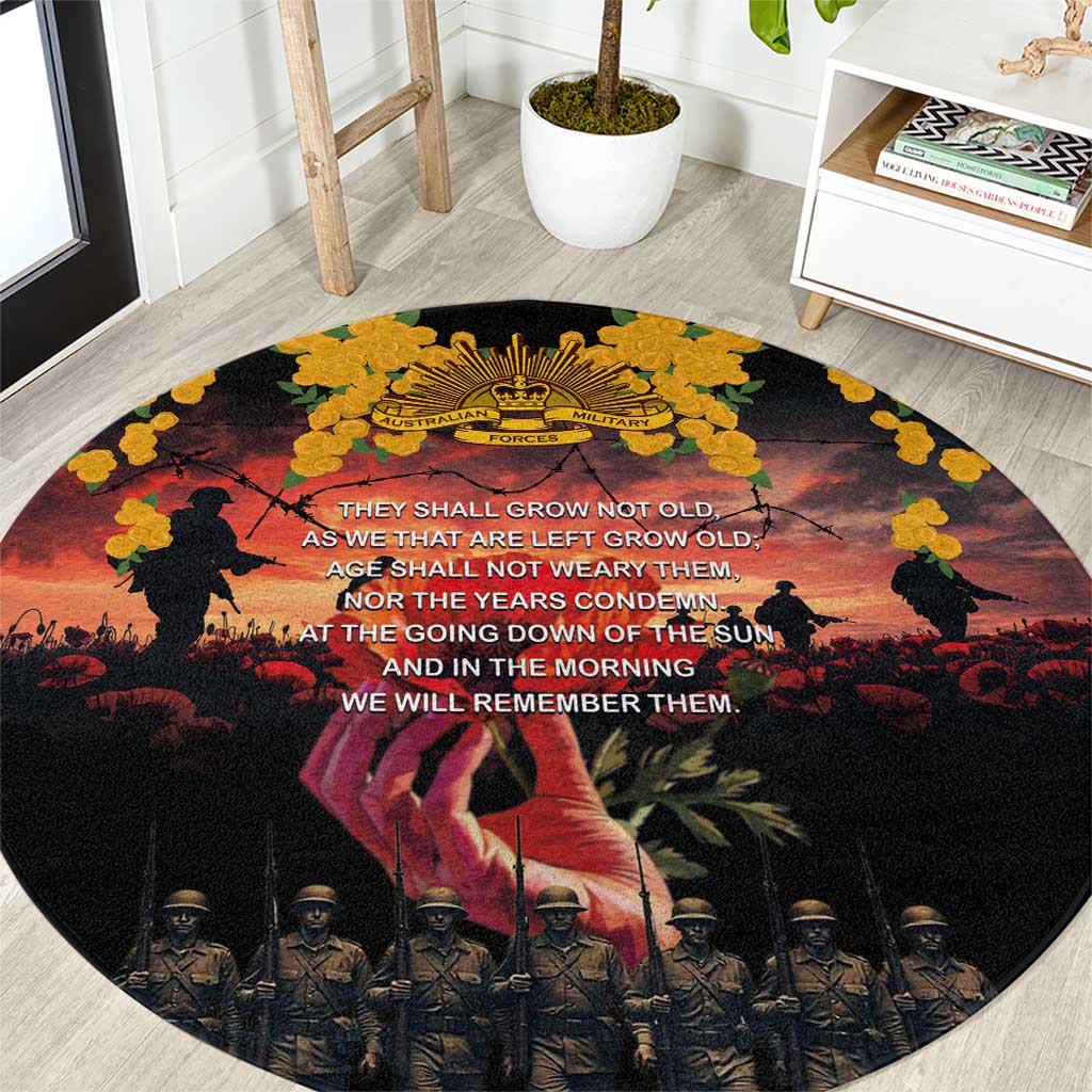 Australia ANZAC Day Round Carpet Forever in My Thoughts