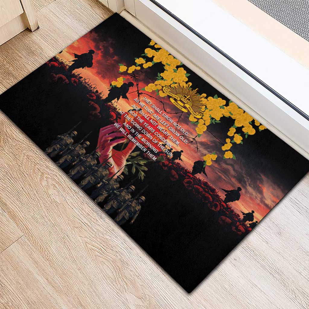 Australia ANZAC Day Rubber Doormat Forever in My Thoughts LT03 - Polynesian Pride