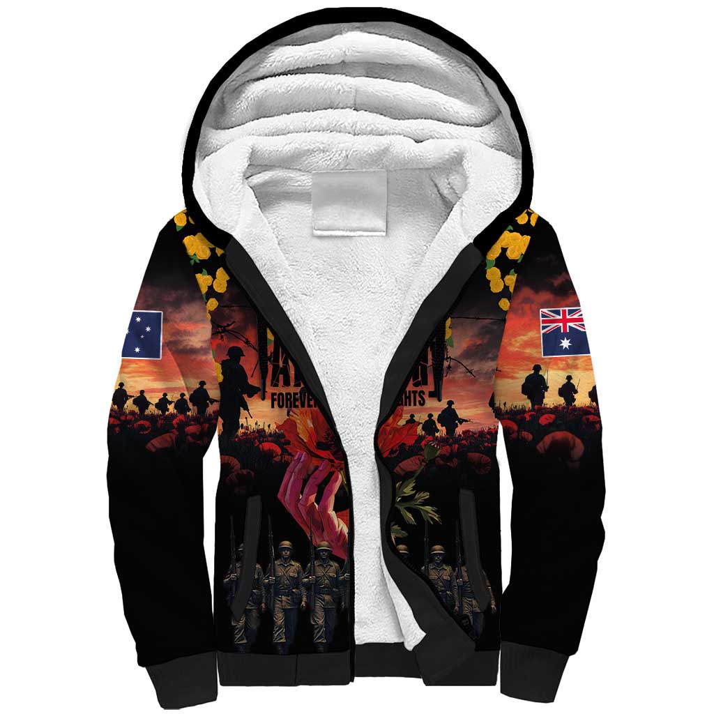 Australia ANZAC Day Sherpa Hoodie Forever in My Thoughts