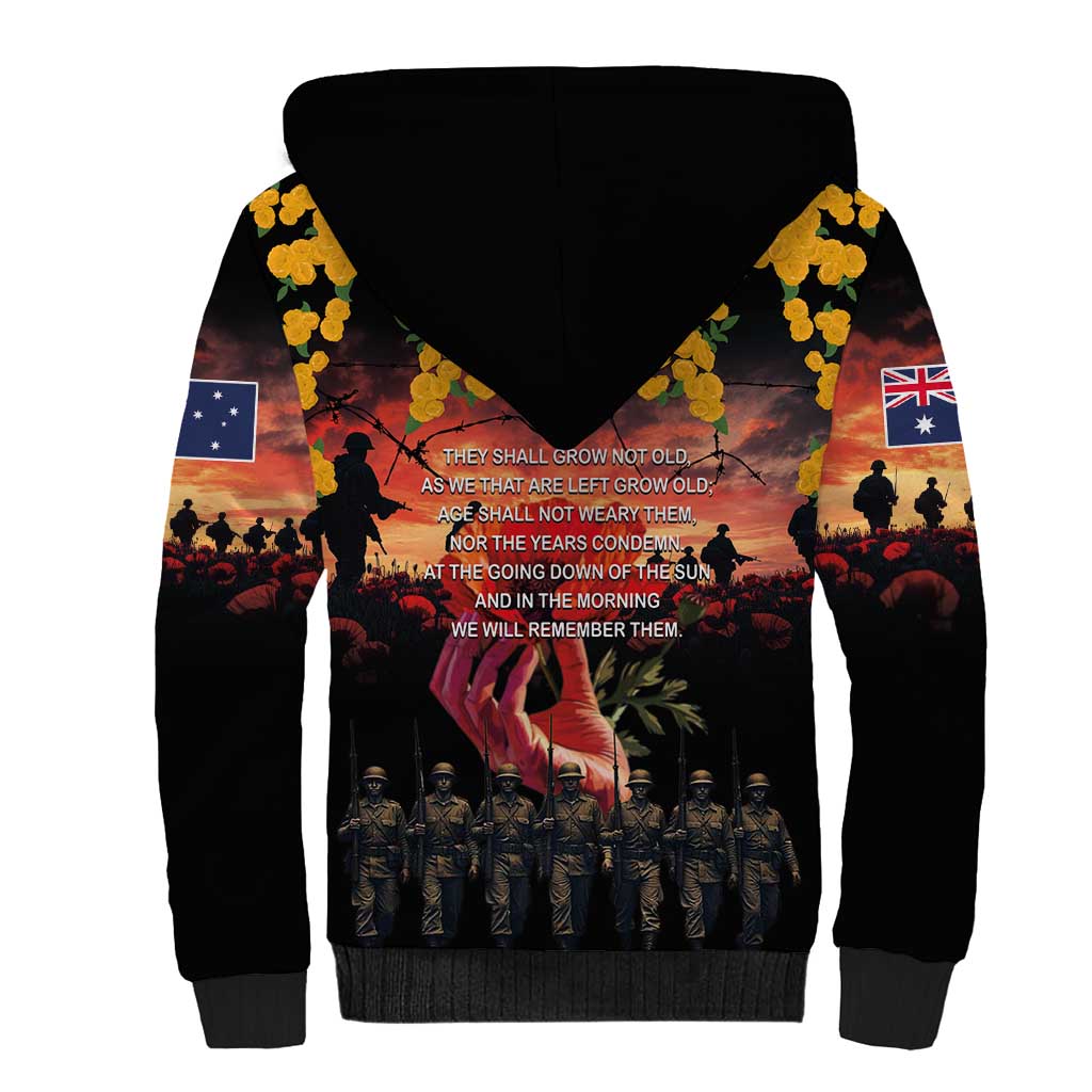 Australia ANZAC Day Sherpa Hoodie Forever in My Thoughts LT03 - Polynesian Pride